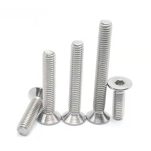 M10-1.5 x 55mm Flat Head Socket Cap Screws, Stainless Steel 18-8 (304), 5 Pcs Machine Screws Inner Hex Screw Fasteners