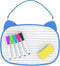 Small Dry Erase White Board, 11.5x8" with 5pcs Dry Erase Markers, Double Sided Lapboard for Kids (Blue)