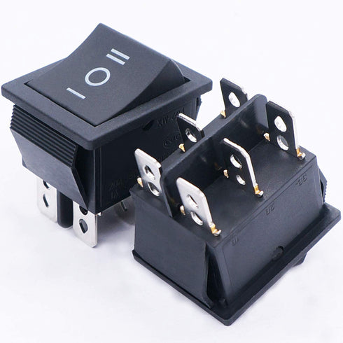 TWTADE 5Pcs Black ON/Off/ON DPDT 6 Pin 3 Position Boat Rocker Switch, Car Auto Toggle Switch