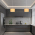 2 Pack 15Ft Plug in Pendant Light, Hanging Light with Clear Cord, On/Off Switch, Beige Linen Fabric Lamp Shade, Hanging
