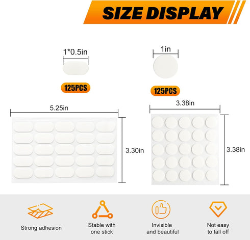 moonateen 250pcs car Dashboard Adhesive|Double-Sided Tape for Vehicle Decor, Removable Mounting Dots for Car Dashboard