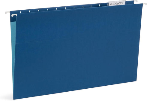 Blue Summit Hanging File Folders for Organization, Legal Size, Assorted Jewel Tones, 25 Pack