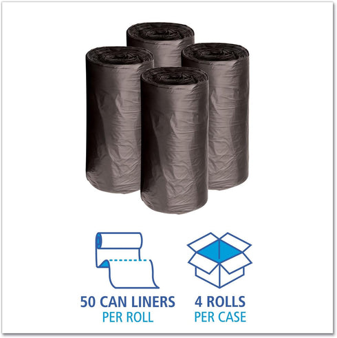 BlueDogSupplies 6-10 500 Count, 0.35 Commercial Gallon Trash Bags Black, Sturdy Mil Garbage Bags, Low-Density Waste
