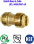 HQMPC Straight Coupling Push Fit PEX Fittings, 1/2" Push-to-Connect for Copper, CPVC, Lead-Free Brass