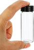 PATIKIL 30mL Glass Vials with Screw Caps, 16Pcs Liquid Sample Storage for Essential Oil Liquid Sampling, Clear Black