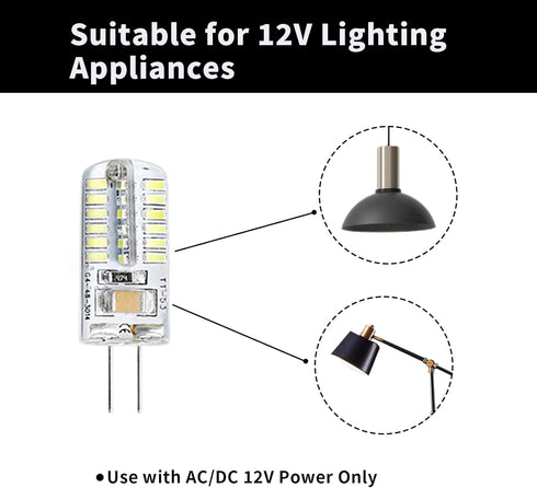 5pcs G4 LED Bulb: 12V 4W AC/DC Landscape Light Bulbs, Bi-Pin Base, Equivalent to 20W-30W T3 Halogen Replacement (Warm