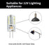 5pcs G4 LED Bulb: 12V 4W AC/DC Landscape Light Bulbs, Bi-Pin Base, Equivalent to 20W-30W T3 Halogen Replacement (Warm