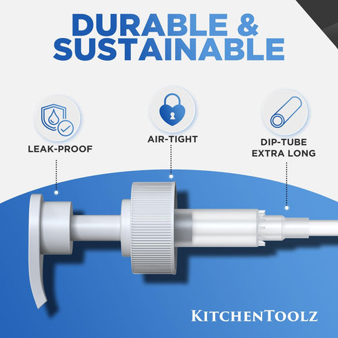 Kitchentoolz 1-Gallon Plastic Jug with Pump Dispenser - Ideal for Liquid Soap, Epoxy Resin, Laundry Detergent, Snow