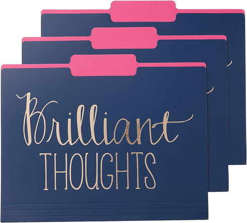 Roobee Gold Brilliant Thoughts - Decorative File Folders (Set of 9)