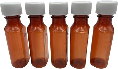 Sandhill Tools Pharmacy Liquid Medicine Leak Proof Bottles, 2 Oz with Child Resistant Caps, Perfect for Travel,