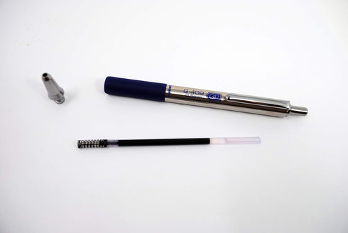 Zebra Pen G-402 Retractable Gel Pen, Stainless Steel Barrel, Fine Point 0.5mm, Blue Ink, 2-Pack