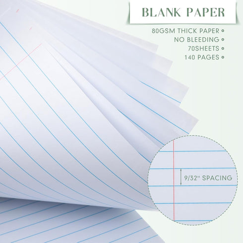 Fuutreo 12 Pcs Top Bound Spiral Notebooks, Durable College Ruled White Paper, Multicolor Covers for Office
