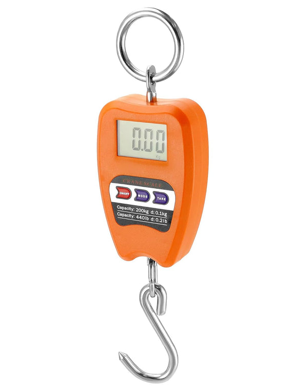 QWORK Hanging Weight Scale, 200kg/440lbs Digital Crane Scale, Aluminum Housing, LED Display.