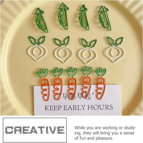 PRETYZOOM 9pcs Carrot Paperclip, Fun Tiny Paper Clips, Cute Metal Paperclips, Bookmark for Students