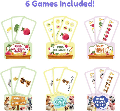 The Fidget Game Popplers, Matching Memory Game for Toddlers Early Learning & Educational Fidget Toy, Food & Farm