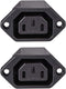 uxcell C13 Panel Mount Plug Adapter 250V AC 10A 3 Pins IEC Inlet Module Plug Power Connector, Pack of 2
