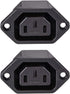 uxcell C13 Panel Mount Plug Adapter 250V AC 10A 3 Pins IEC Inlet Module Plug Power Connector, Pack of 2