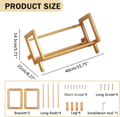 Desktop Bookshelf Bamboo Book Storage Organizer Large Magazine Holder Racks for Home Office Bedroom Tilting Bookcase