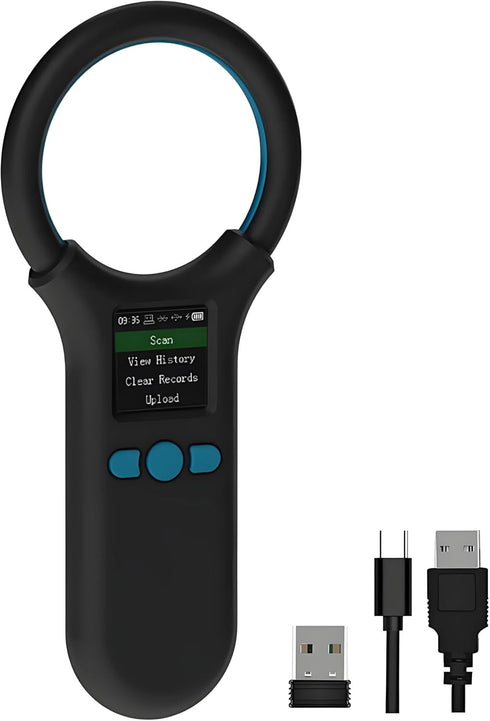 Rabitpos Pet Microchip Scanner, Animal Universal Microchip Tag Reader Scanner with 1.44 TFT