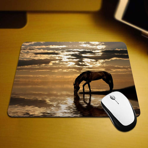 Gaming Mouse Pad Horse Nature Scenic Photo, Non-Slip Rubber for Computers, Laptop, Office, Home - Personalized