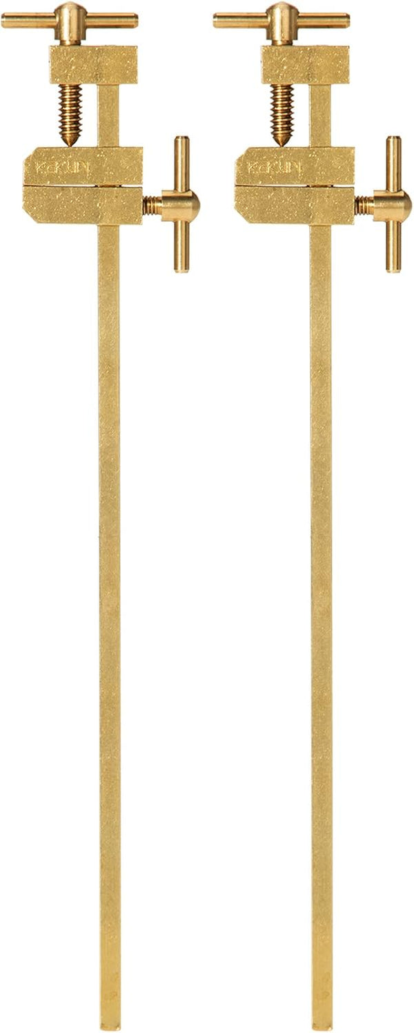 KAKURI 5" HATAGANE Small Bar Clamps for Woodworking, Metal Parallel Clamps Tool Set 2 Pcs, Brass Gold, Made in Japan