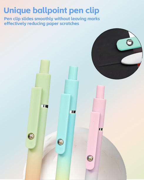 Gel Pens, 5 Pcs Retractable Gel Ink Pens, 0.7mm Fine Point, High-End Series for Journaling School Office Supplies