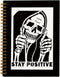 Stay Positive Inspirational Notebooks, Funny Skull Skeleton Journal, Hardcover Spiral Notebook 5.5x8.3 for Women