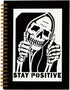 Stay Positive Inspirational Notebooks, Funny Skull Skeleton Journal, Hardcover Spiral Notebook 5.5x8.3 for Women