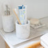 Natural Marble Pencil Pen Holder Stand for Desk, Makeup Brush Cup, Durable Office & Home Organizer, White