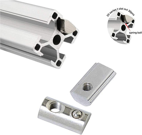 12-Piece Set 2020 Series M6 T Nut, Roll-in Spring Ball Elastic Nut for 6mm T-Slot Aluminum Extrusion Profile