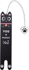 Penitue Cat Bookmark, Zinc Alloy Funny Black Kitten Shaped Book Mark with Kitty