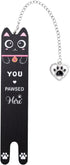 Penitue Cat Bookmark, Zinc Alloy Funny Black Kitten Shaped Book Mark with Kitty