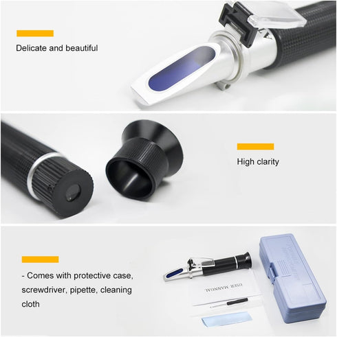 VGVGV 3 1 0-25% 0-40% Brix Refractometer, in Handheld Refractometers Brix & Alcohol Refractometer Vol Brix ATC Wine