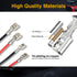 30Pcs Female Spade Crimp Terminals, 2.8mm/4.8mm/6.3mm, Red/Black 18AWG Wires for Automotive and Electrical Use