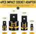 8-Piece Set, 1/4, 3/8, 1/2", 3/4", BOEN Impact Socket Adapter & Reducer Cr-Mo Steel Impact Driver & Wrench Conversion