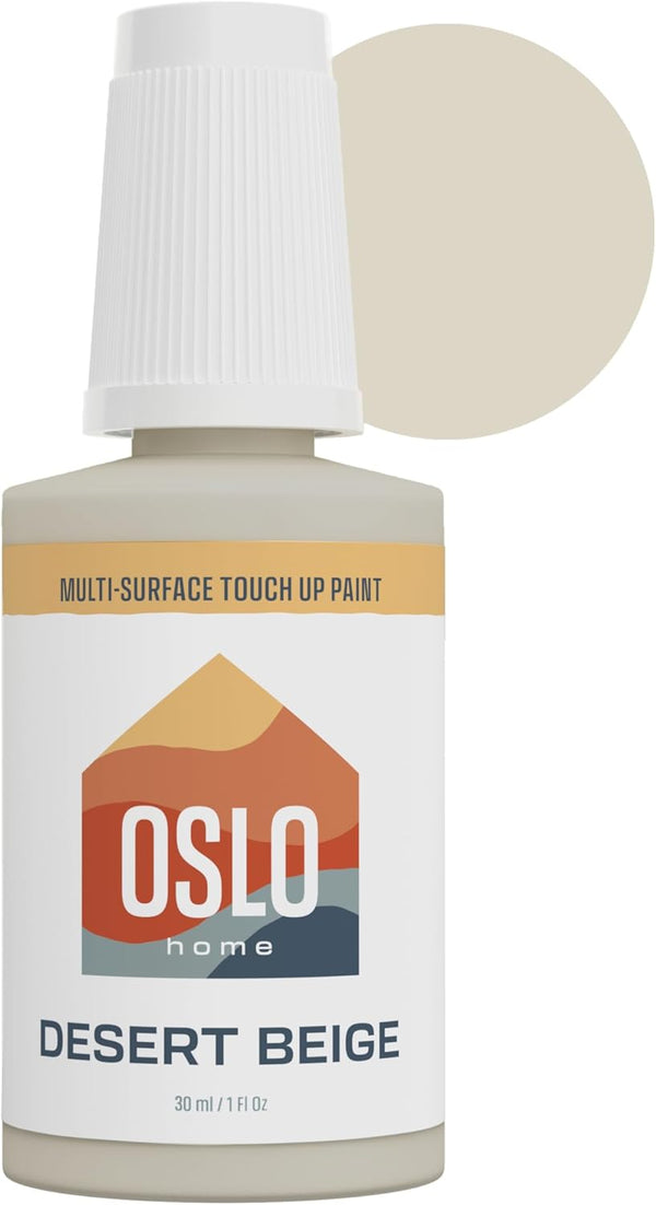 Porcelain + Appliance Touch Up Paint, Desert Beige, 1oz, High-Gloss with Brush in Bottle for Appliances