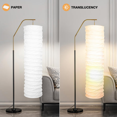 37" Alasum Durable Rice Paper Lamp Shade, Thickened Replacement Cover for Floor Lamps, Tear-Resistant Cylindrical Paper