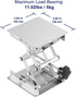 4 x 4 inch Lab Scissors Jack, 100 x 100 mm Stainless Steel Laboratory Support Jack Platform Lab Lift Stand Table, Expandable Lift Height Range from 45 mm to 158 mm, Support Weight 5KG
