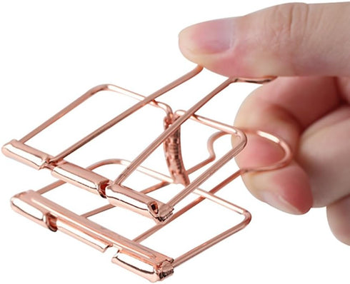 Rose Gold Hollow Out Metal Wire Binder Clips - Large 51mm, Pack of 12