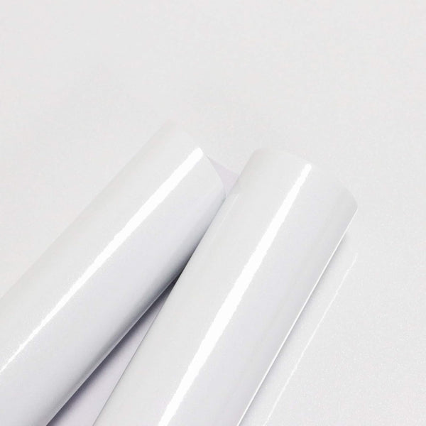 Glossy White Contact Paper for Countertops, 15.8''x78.7'' Removable Waterproof Vinyl Roll for Kitchen Cabinet