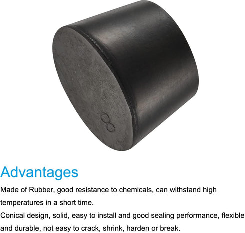 MECCANIXITY Rubber Tapered Plug 33mm to 41mm Solid Test Tubes Bungs Stopper Black, 5 Pieces