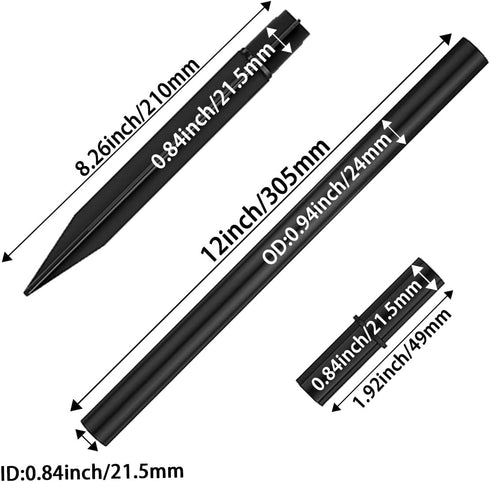 Flame Lamp Extension, Ground Stake and Joint Connector Kit to Make Solar Flashlight Torch Taller, 6 Sets, Black (ex-jo-gs-6) by Aifeier ET