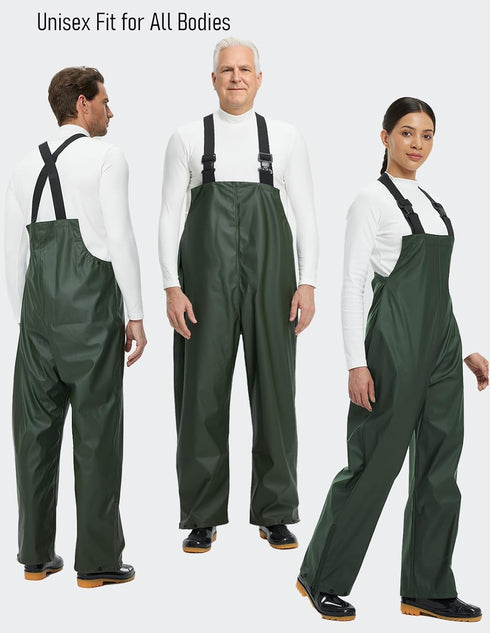 Heavy-Duty Waterproof Overall Rain Pants for Men and Women by Town & Field