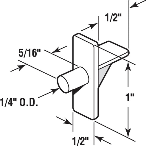 PRIME-LINE 10136 1/4 (8 Pack) U In., Clear Plastic, Shelf Support Peg