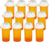 Prescription Reversible Thumb Tab Vials, Medicine Container with Reversible Cap, Pill Bottle (16 Dram, 12pcs)