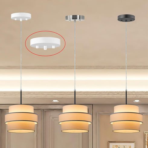 EIFHYT 5 1/8 Canopy Kit for Chandelier Ceiling Lighting Modern Steel Canopy Kit Light Fixture Cover Plate Hook & Cord