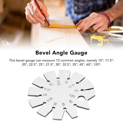 15-120 Degree Bevel Gauge, Stainless Steel Oblique Edges Protractor, Multi Angle Adjustable Measurement Tool for