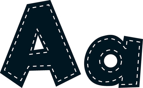 Teacher Created Resources Fun Font Letters, Black Stitch, 4" (TCR75150)