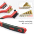v cool livat 3 Set Pcs Soft Grip Wire Brush Brass/Stainless Steel/Nylon Stripper Brushes for Cleaning Rust