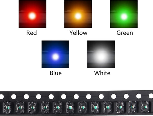 AEDIKO 1206 100pcs 5 Bulb 0.12 0.06 inch) SMD LED Kit Colors SMD LED Diode Lights Kit Super Bright Lighting